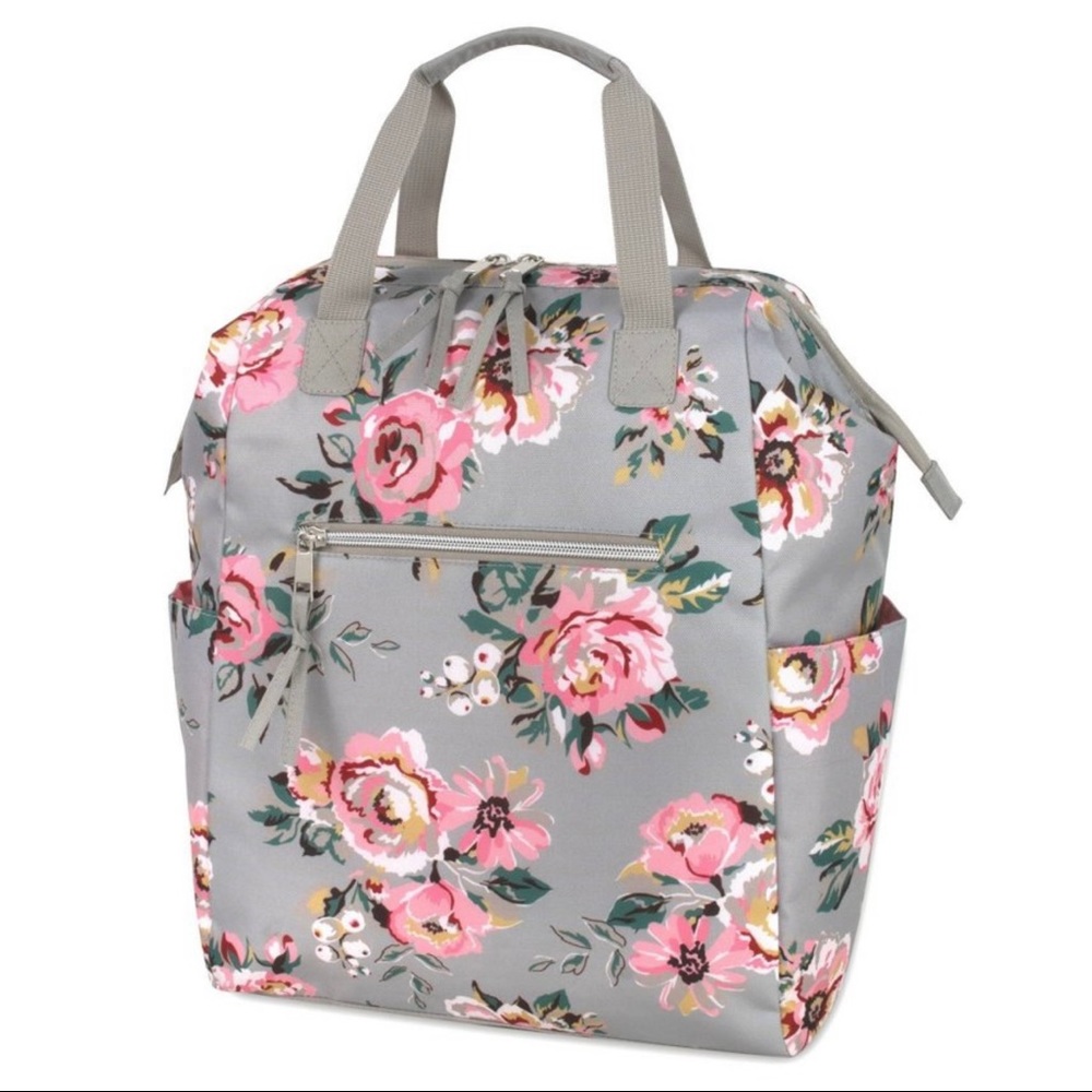 Baby Essentials Floral Frame Backpack - Gray - Picture 3 of 6
